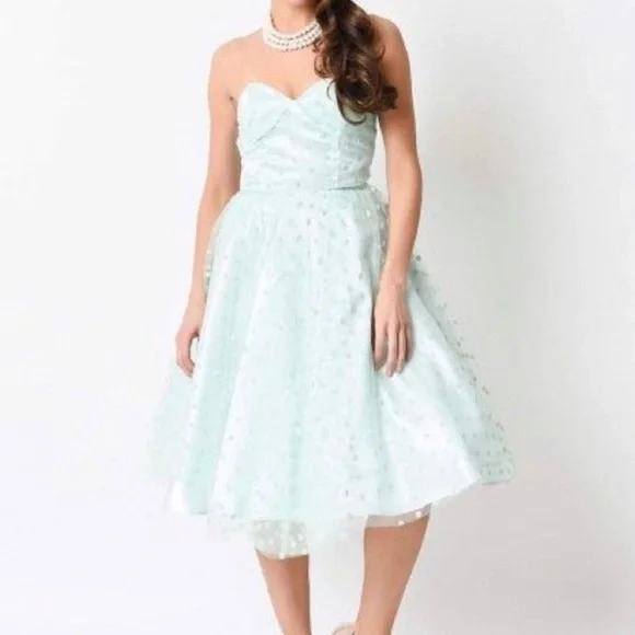 Unique Vintage | Dresses | Iconic By Unique Vintage Fit Flare Mint Retro  Pinup Pinupgirl Dress | Poshmark
